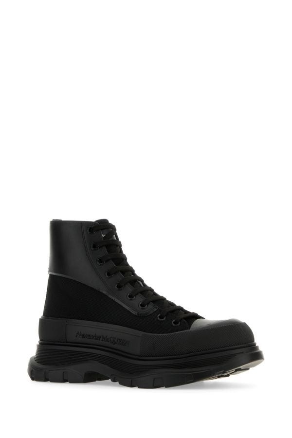 Black canvas and leather Boxer ankle boots - 2