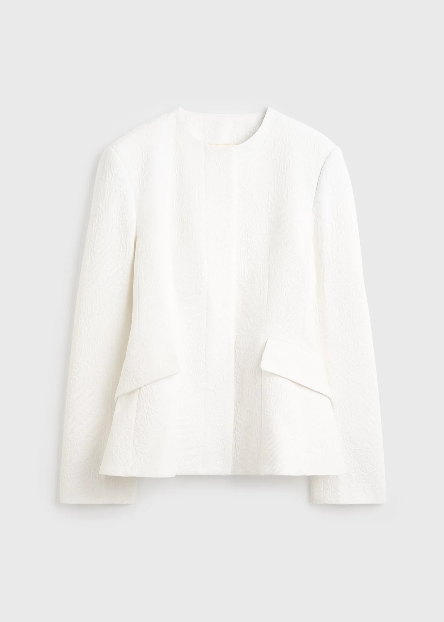 Jacquard cotton jacket optic white - 1