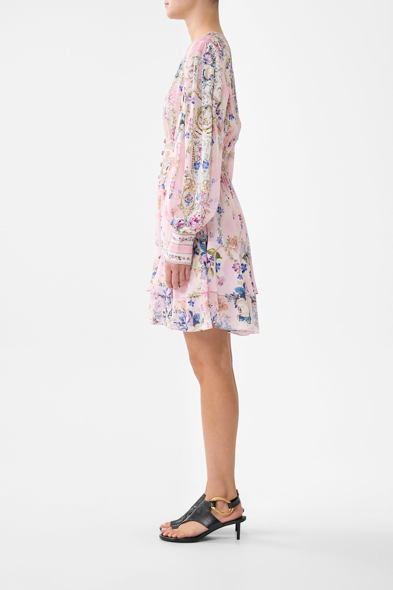 BUTTON FRONT FRILL DRESS - 3
