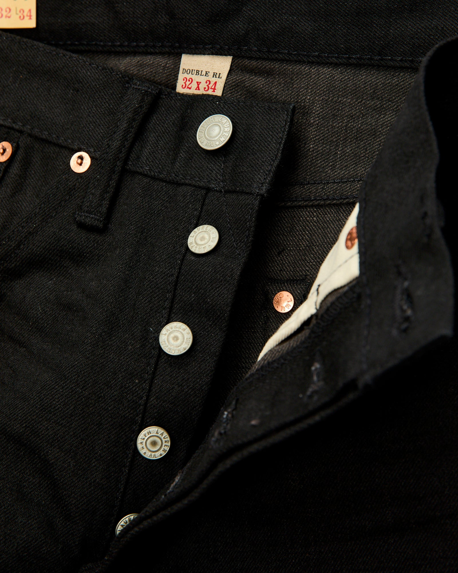 14oz Rinsed Black Selvedge Denim - Full Straight Fit - 10