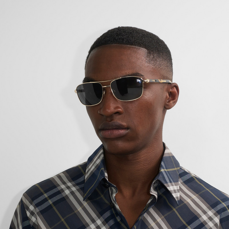 Burberry Metal Shield Rectangular Sunglasses​ outlook