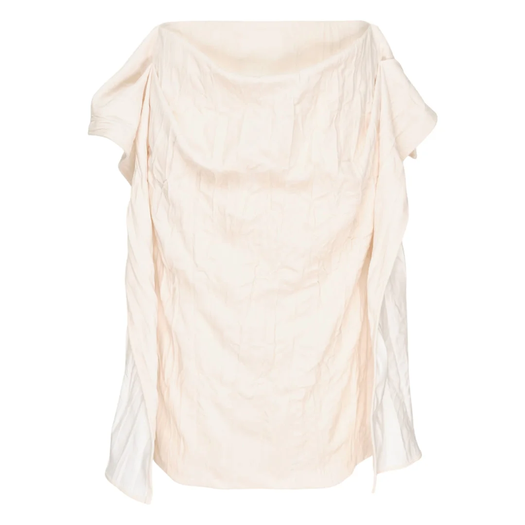 Ivory Wrinkled Wing Detail Skirt - 1