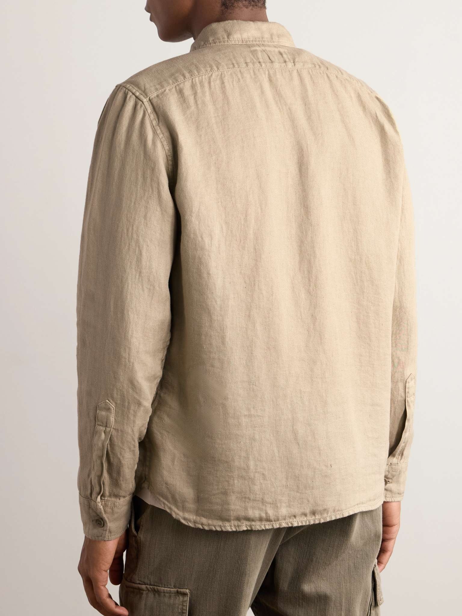 Button-Down Collar Hemp Shirt - 4