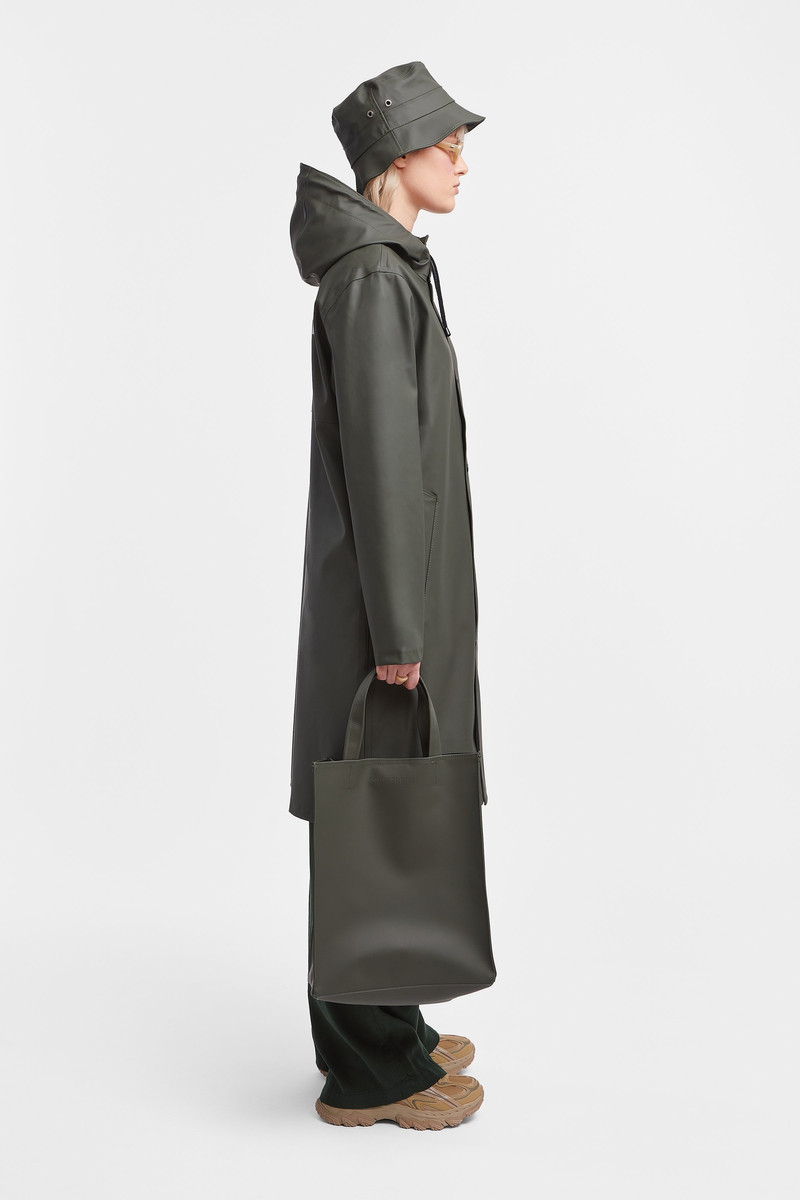 Stockholm Long Print Raincoat Green 4