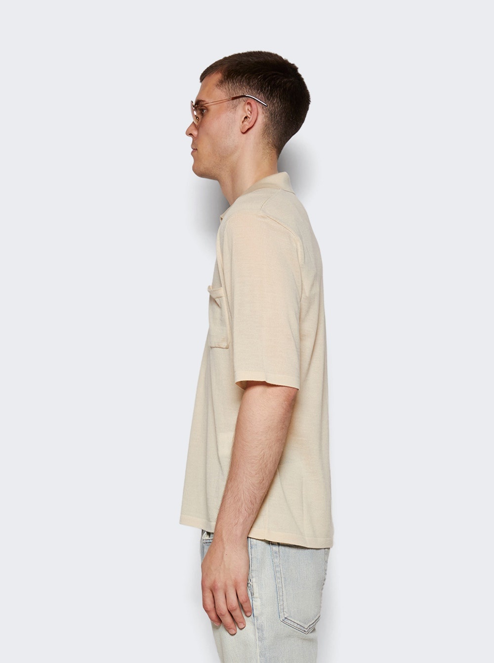 Cassandre Wool Polo Shirt Ecru - 4