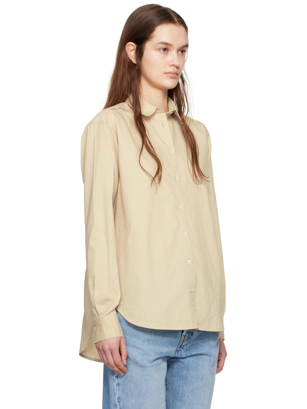 Beige Crinkled Shirt - 2
