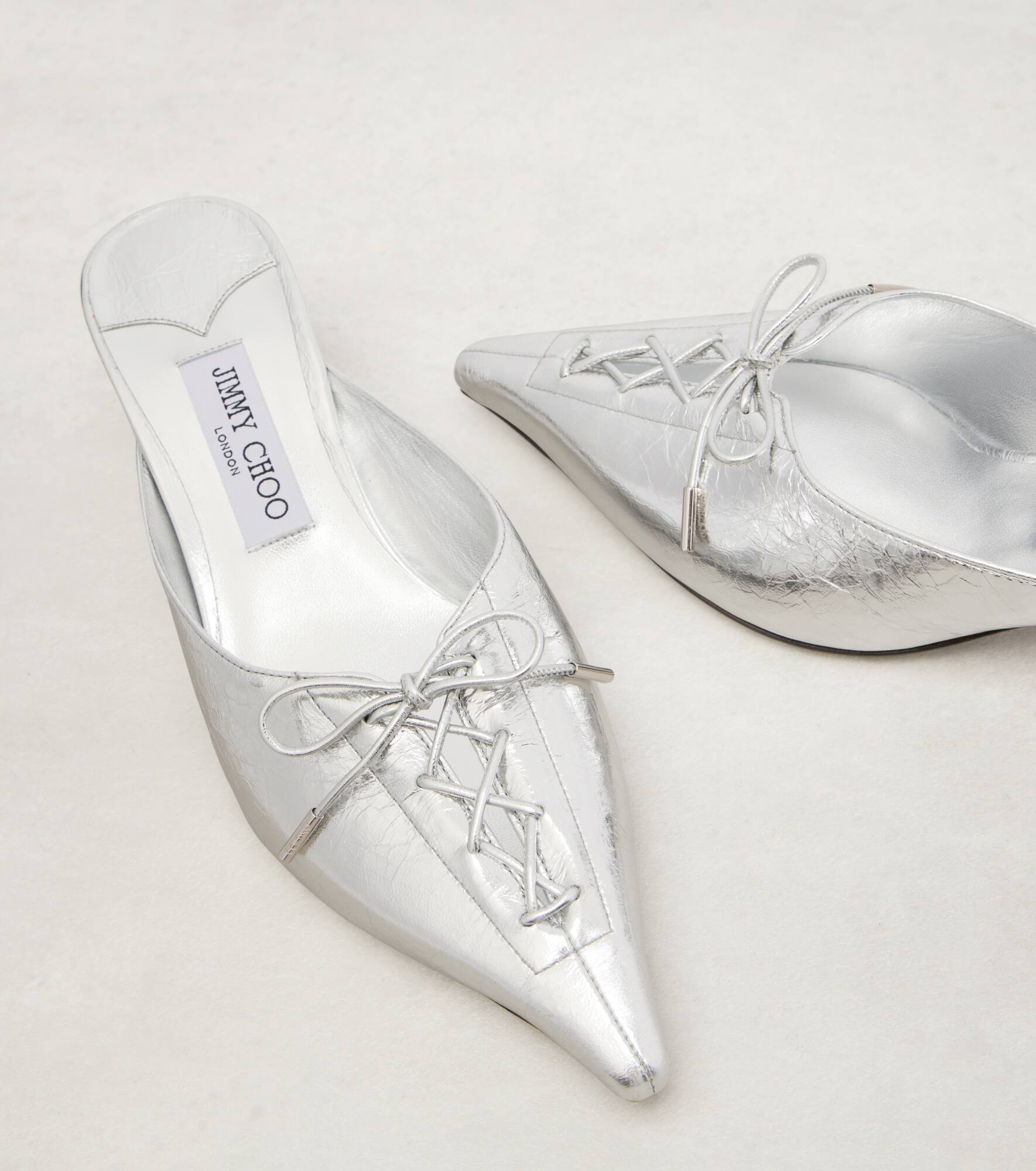 Scarlett 50 metallic leather mules - 5