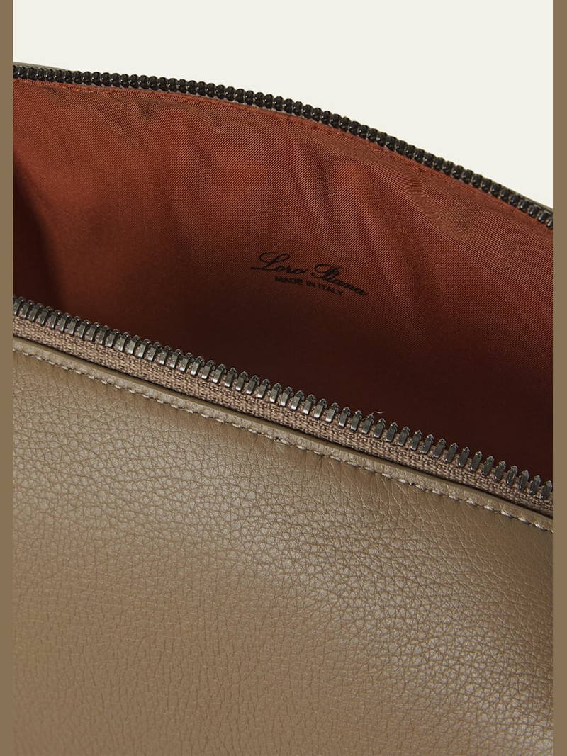 Loro Piana Men's Medium Leather Travel Pouch outlook