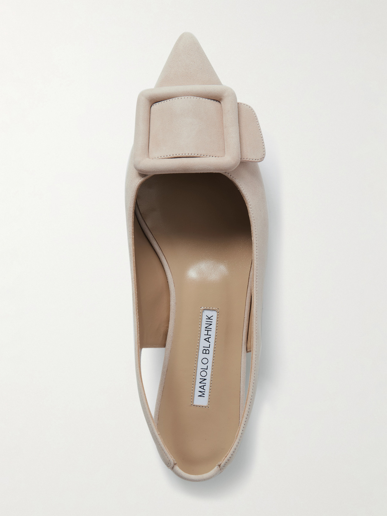 Maylura Buckled Suede Slingback Flats - 5