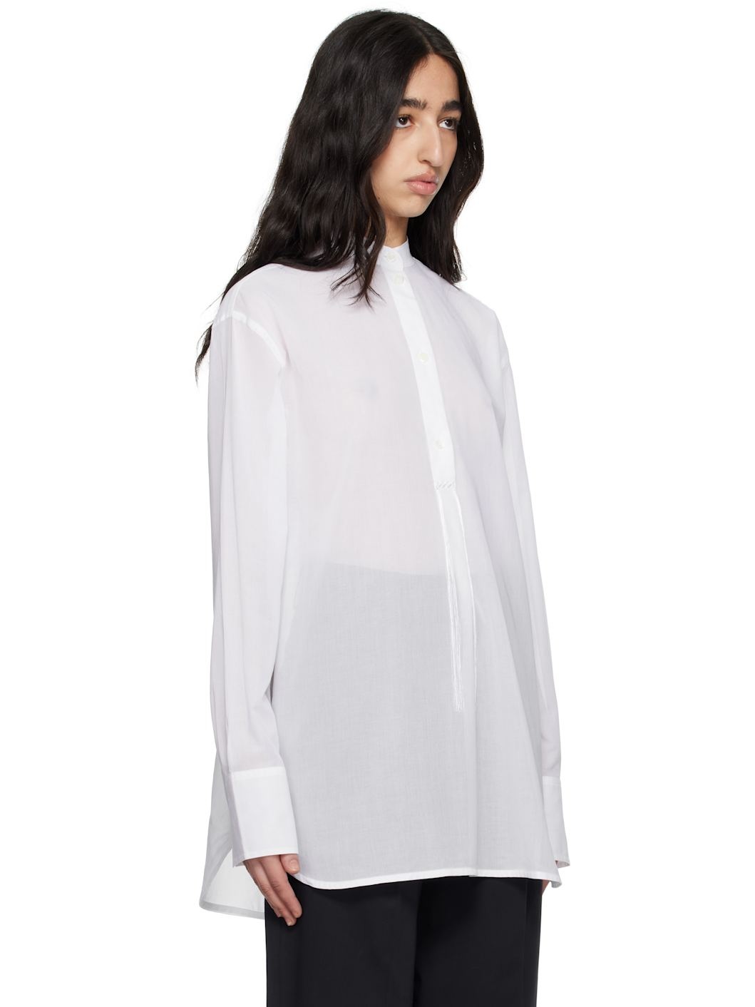 White Stand-Collar Shirt - 2