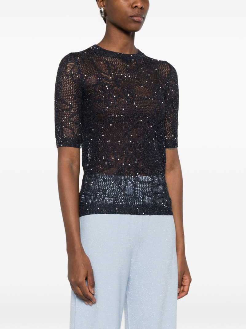 open-knit sparkle T-shirt 3