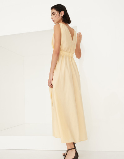 Brunello Cucinelli Techno cotton poplin belted dress with precious shoulder detail outlook