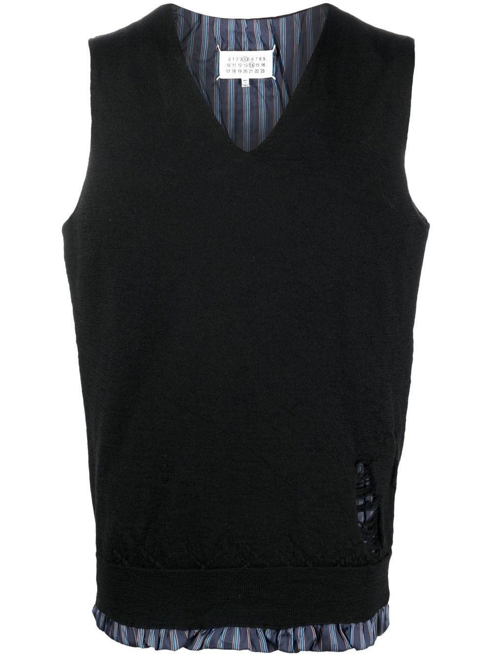 ruched V-neck vest - 1