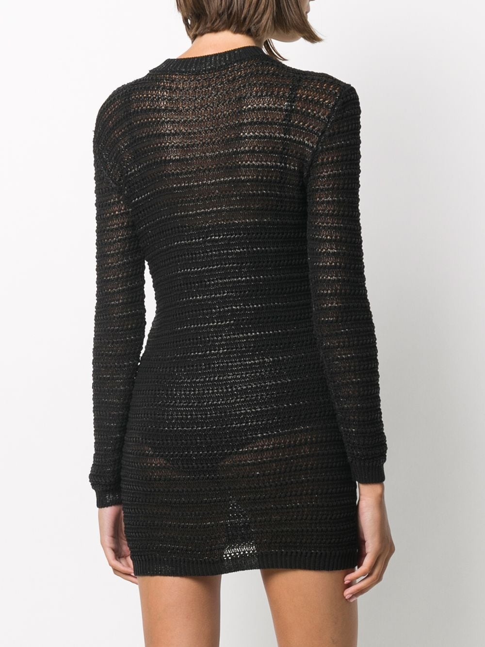 semi-sheer knit dress - 4