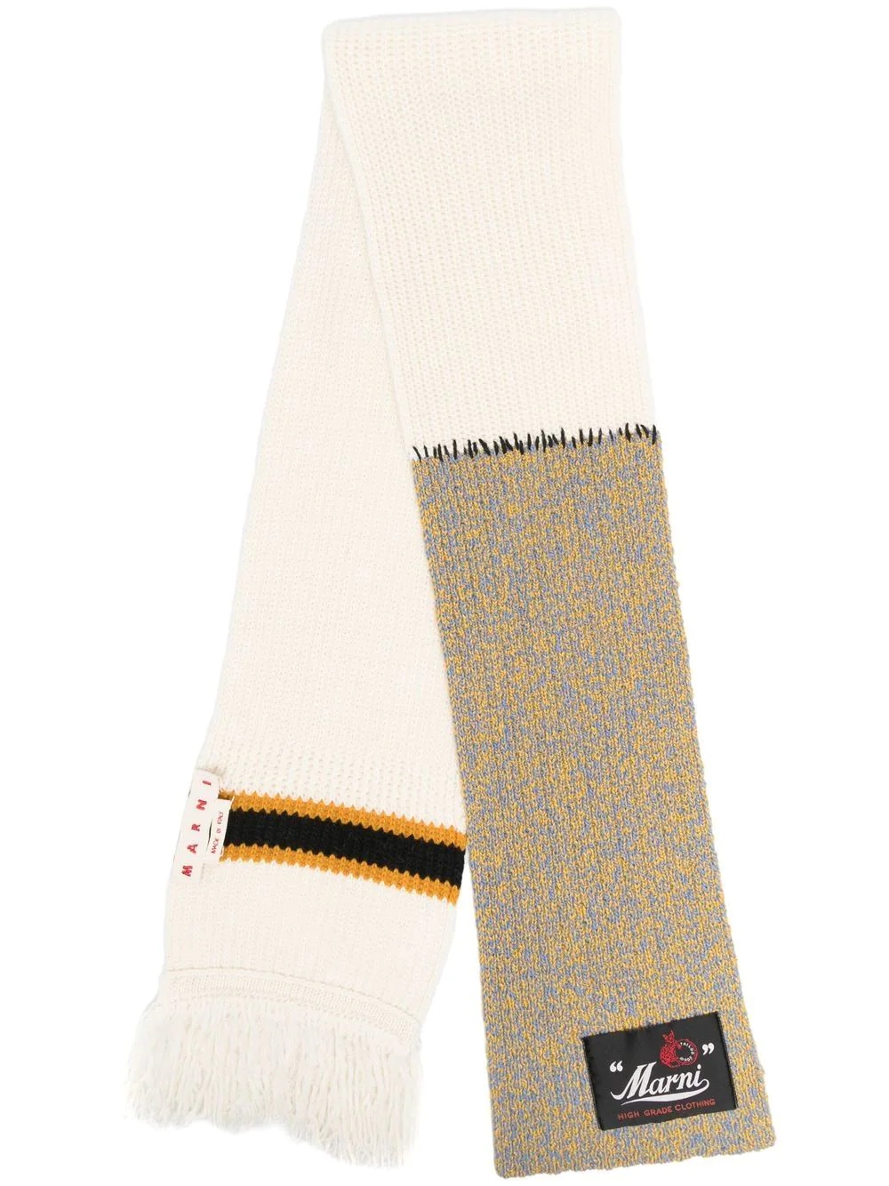 fringed-edge knitted scarf - 1
