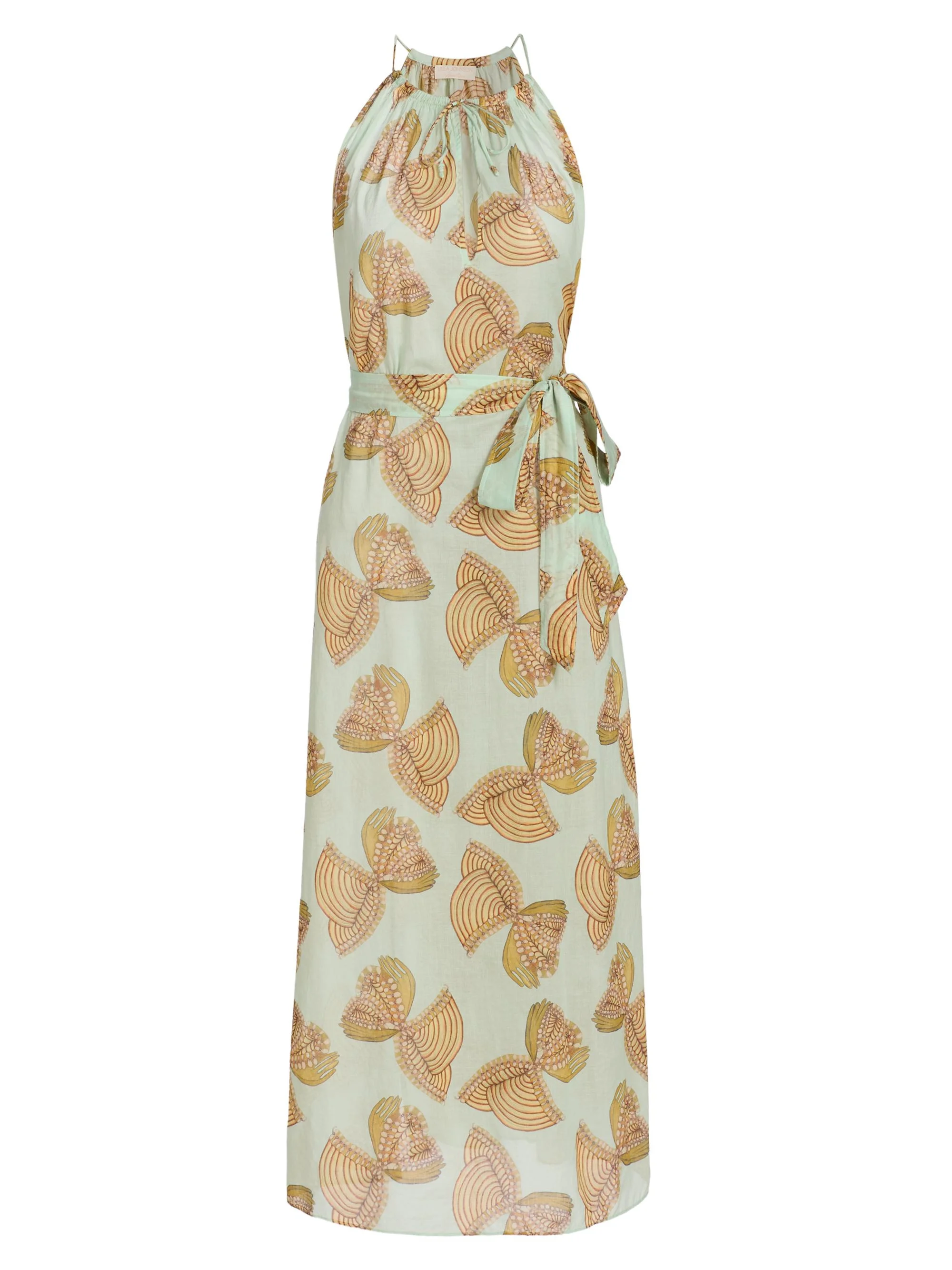 Women's Anna Zemankova Printed Swim Elara Printed Cotton Maxi Cover-Up Dress - Water Blossoms - 1