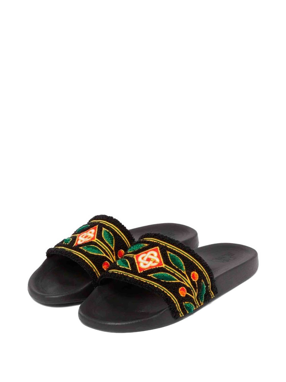 embroidered terry-cloth slides - 2
