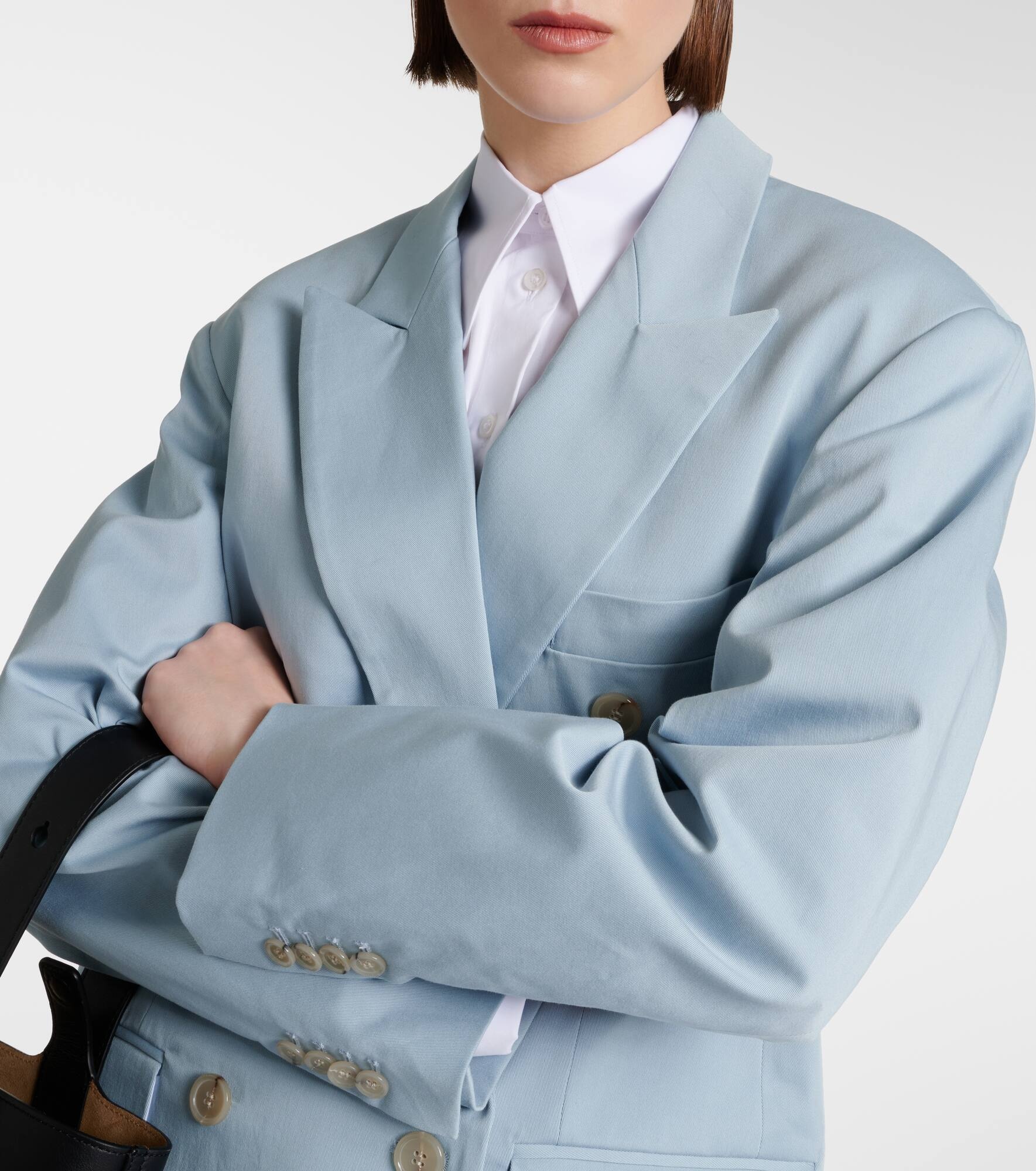 Oversized cotton-blend blazer - 4