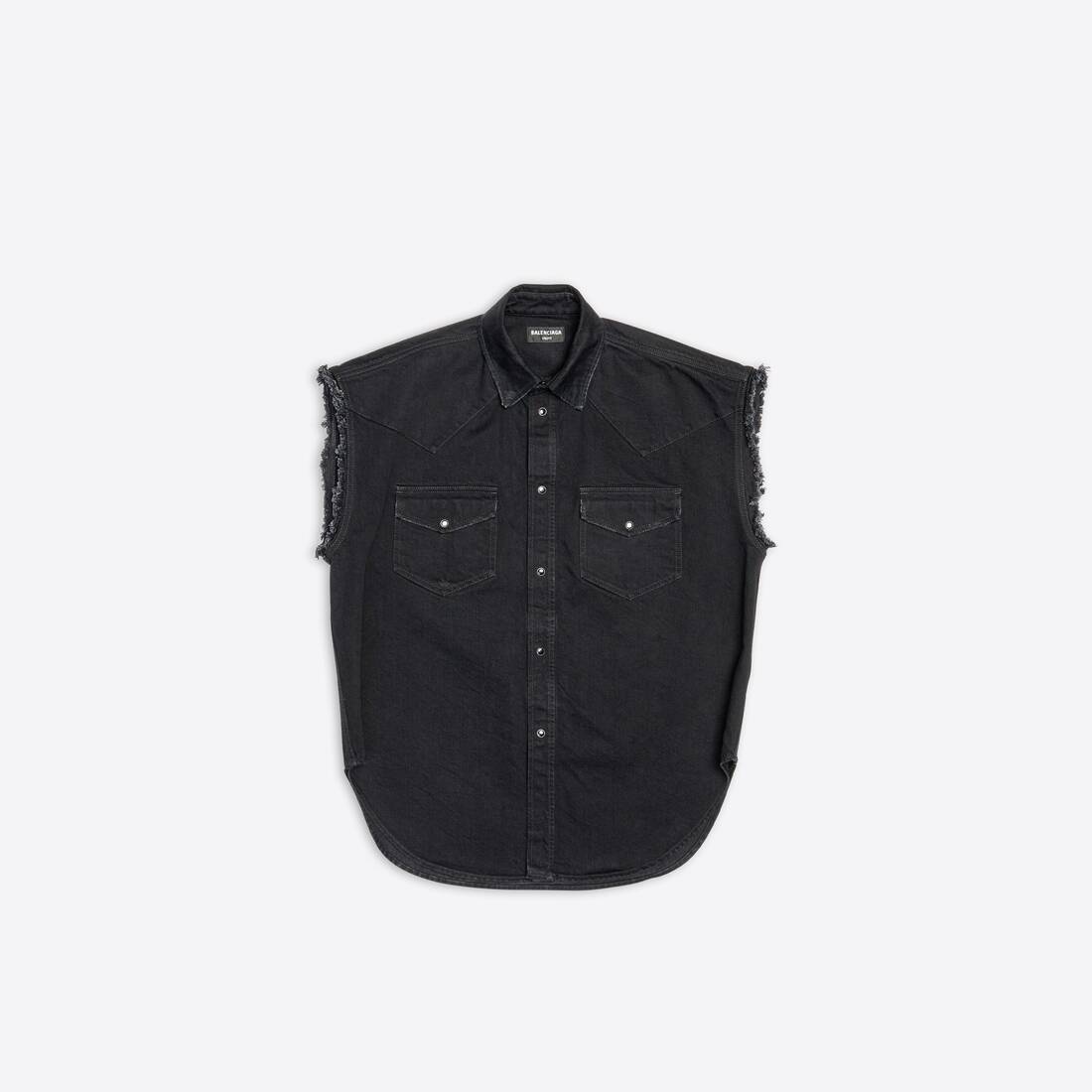 Men's Raw Cut Shirt in Black - 4