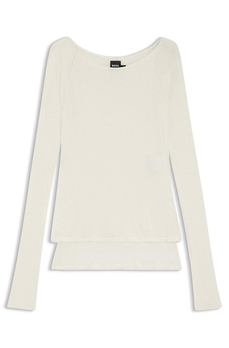 SHEER-JERSEY TOP WITH DOUBLE LAYER 1