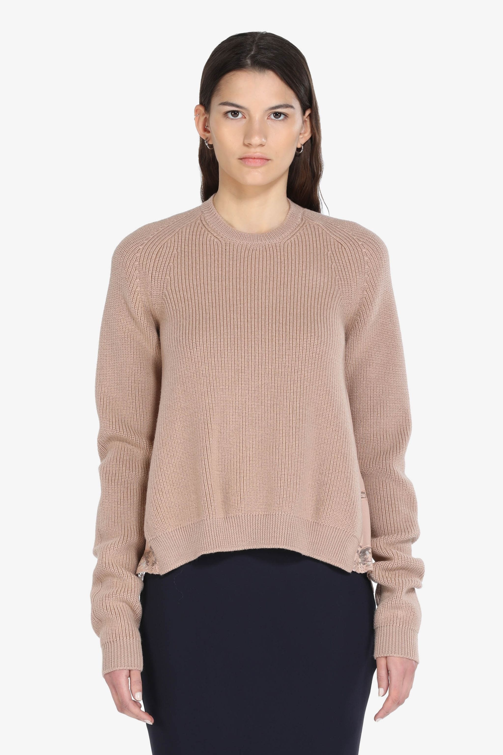 LACE-TRIM CUT-OUT SWEATER - 1