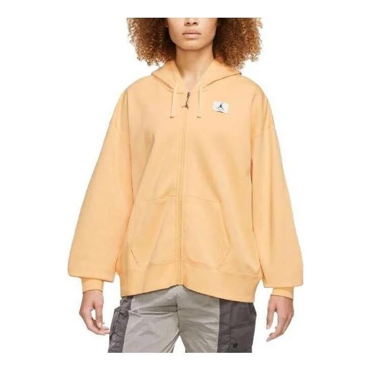 (WMNS) Air Jordan Logo Flight Jacket 'Orange' DZ3360-251 - 1