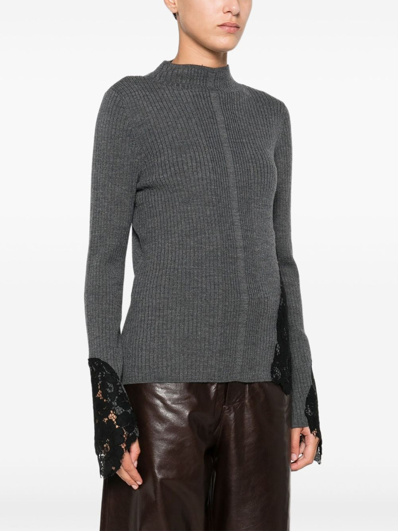 Samoa lace-insert ribbed sweater 3
