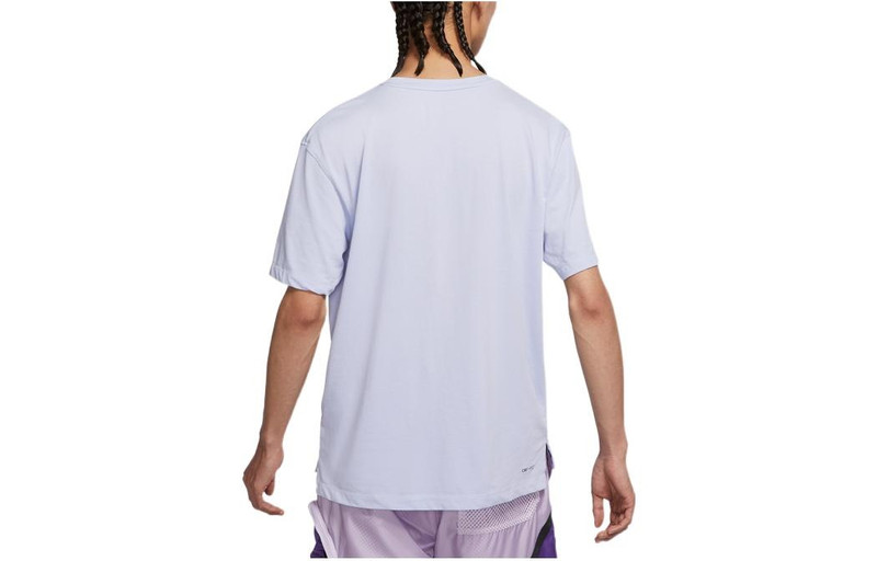 Jordan Air Jordan Sports Pullover Solid Color Round Neck Short Sleeve T-Shirt Men's Purple DH8922-057 outlook