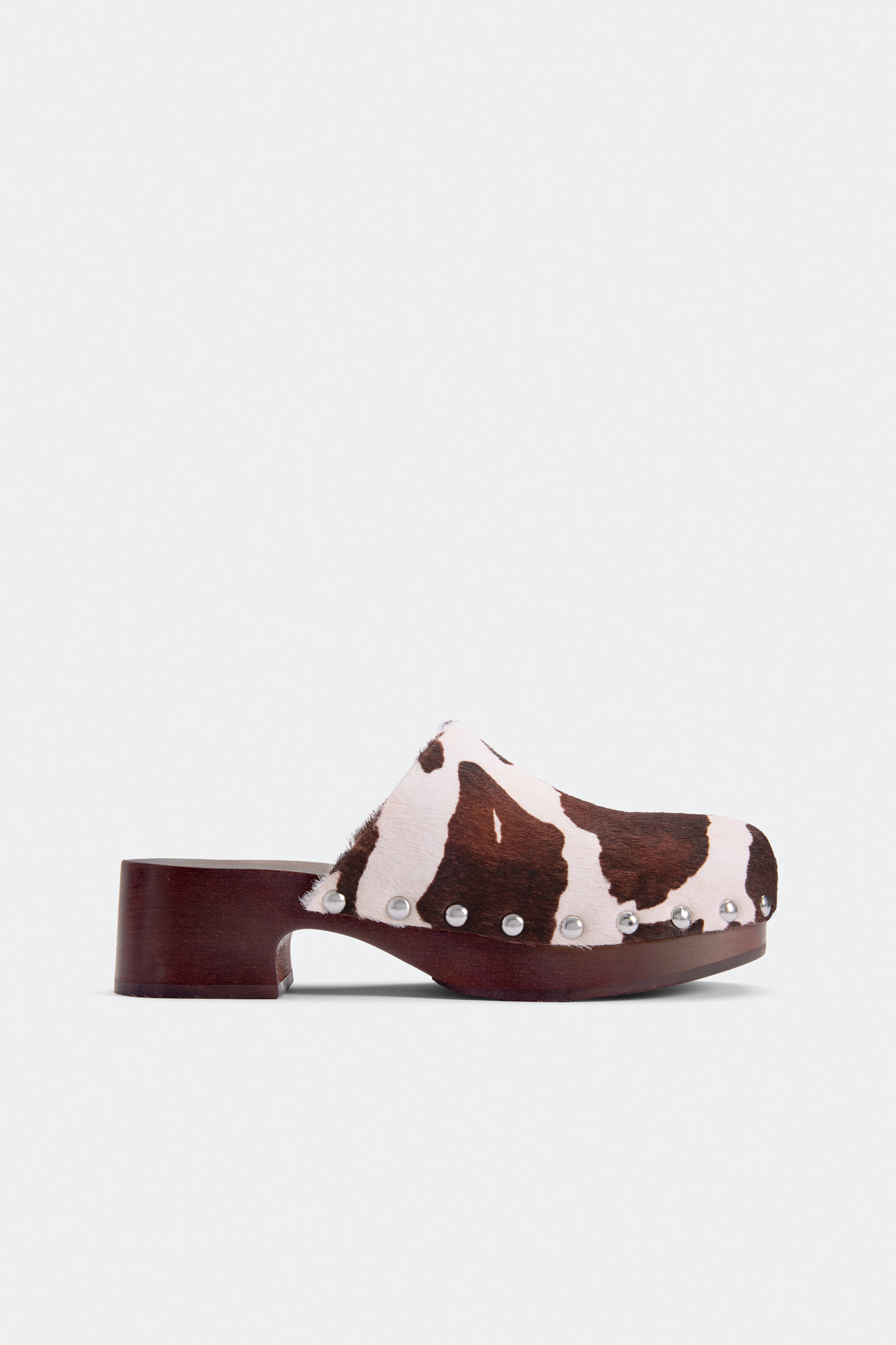 Rio Wood Clog In Cow Print - 1