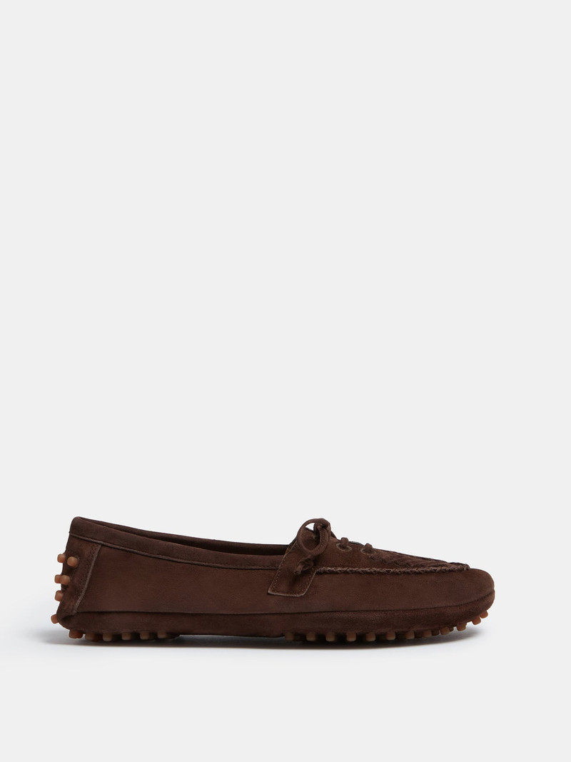 Driver Moccasin / Chocolate Suede Embroidered 1
