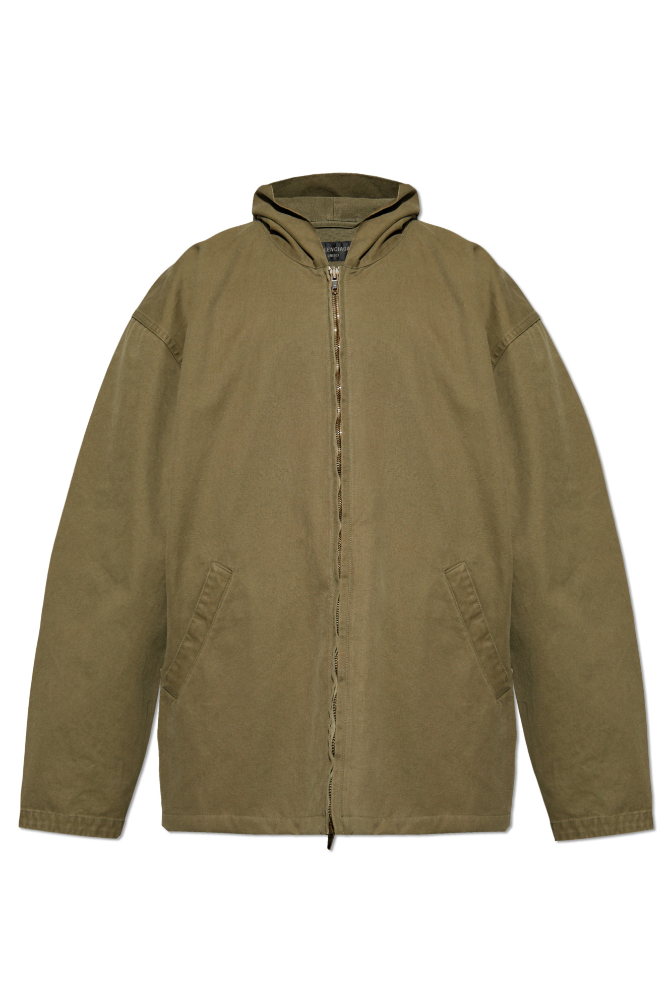 KHAKI HOODED JACKET - 1