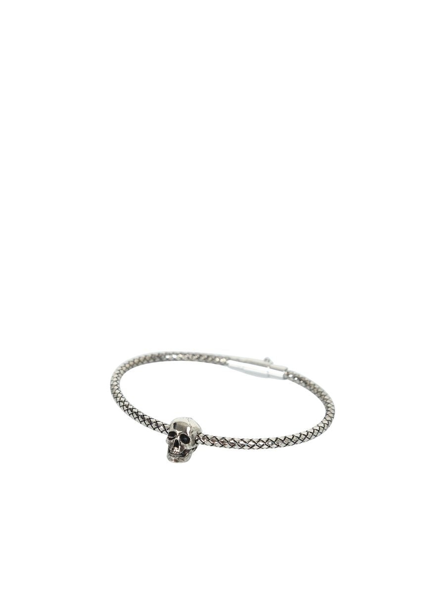 skull-charm woven bracelet - 5