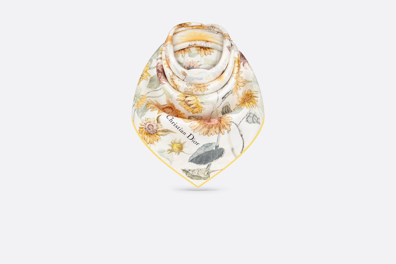 Dior Le Bal des Fleurs Tournesol 70 Square Scarf outlook