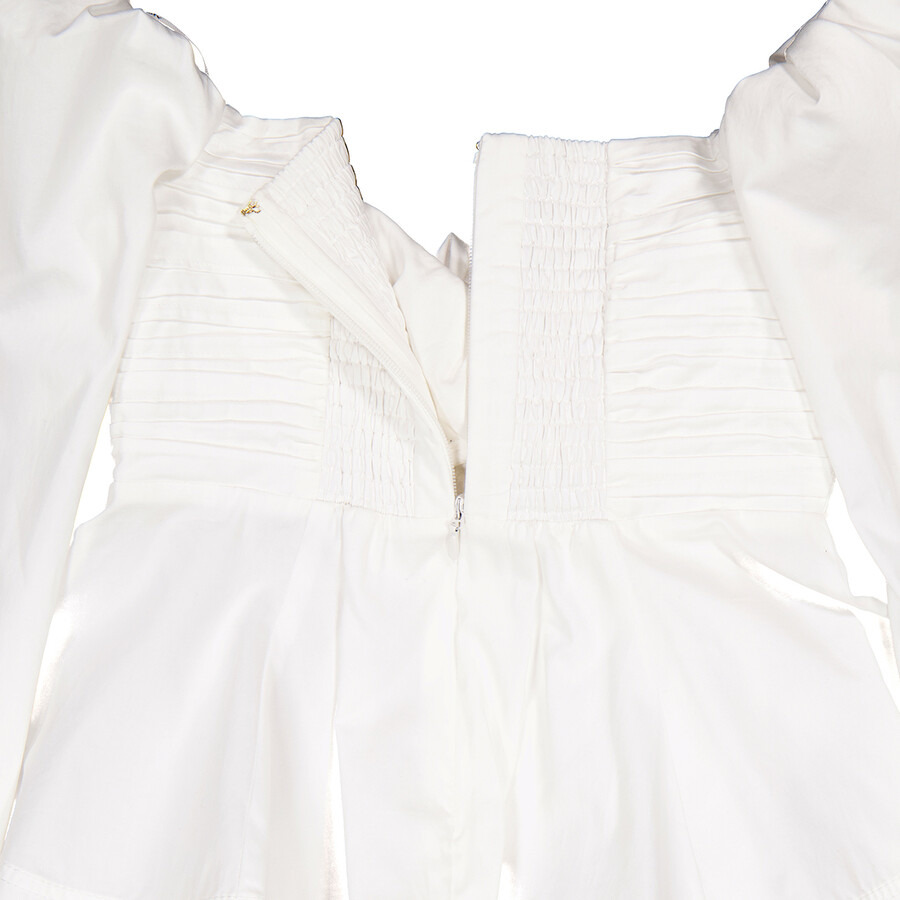 Aje Ladies Ivory Cotton Poplin Strapless Valentina Bow Top - 7