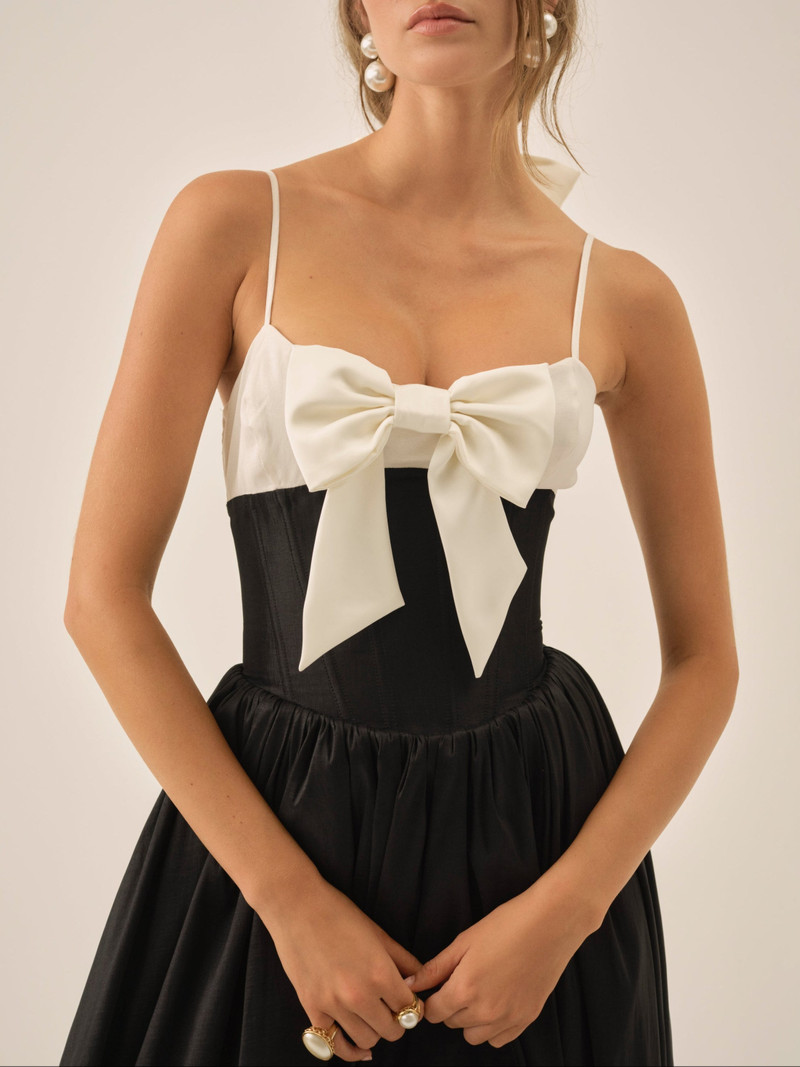 For Love & Lemons Emalie Taffeta Midi Dress outlook