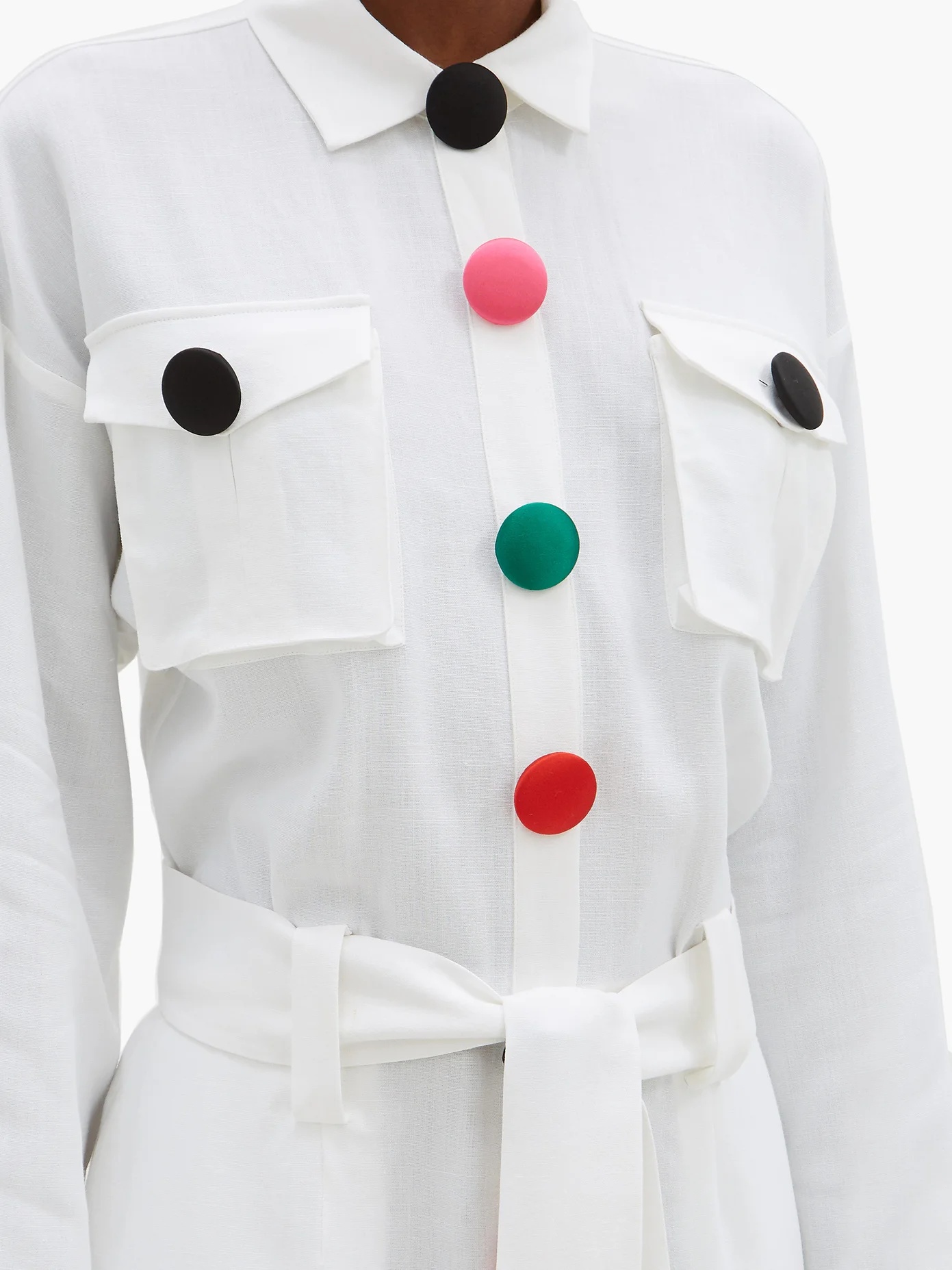 Rainbow-button poplin shirtdress - 3