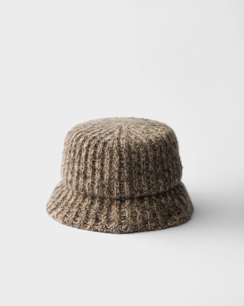 Prada Mélange knit bucket hat outlook