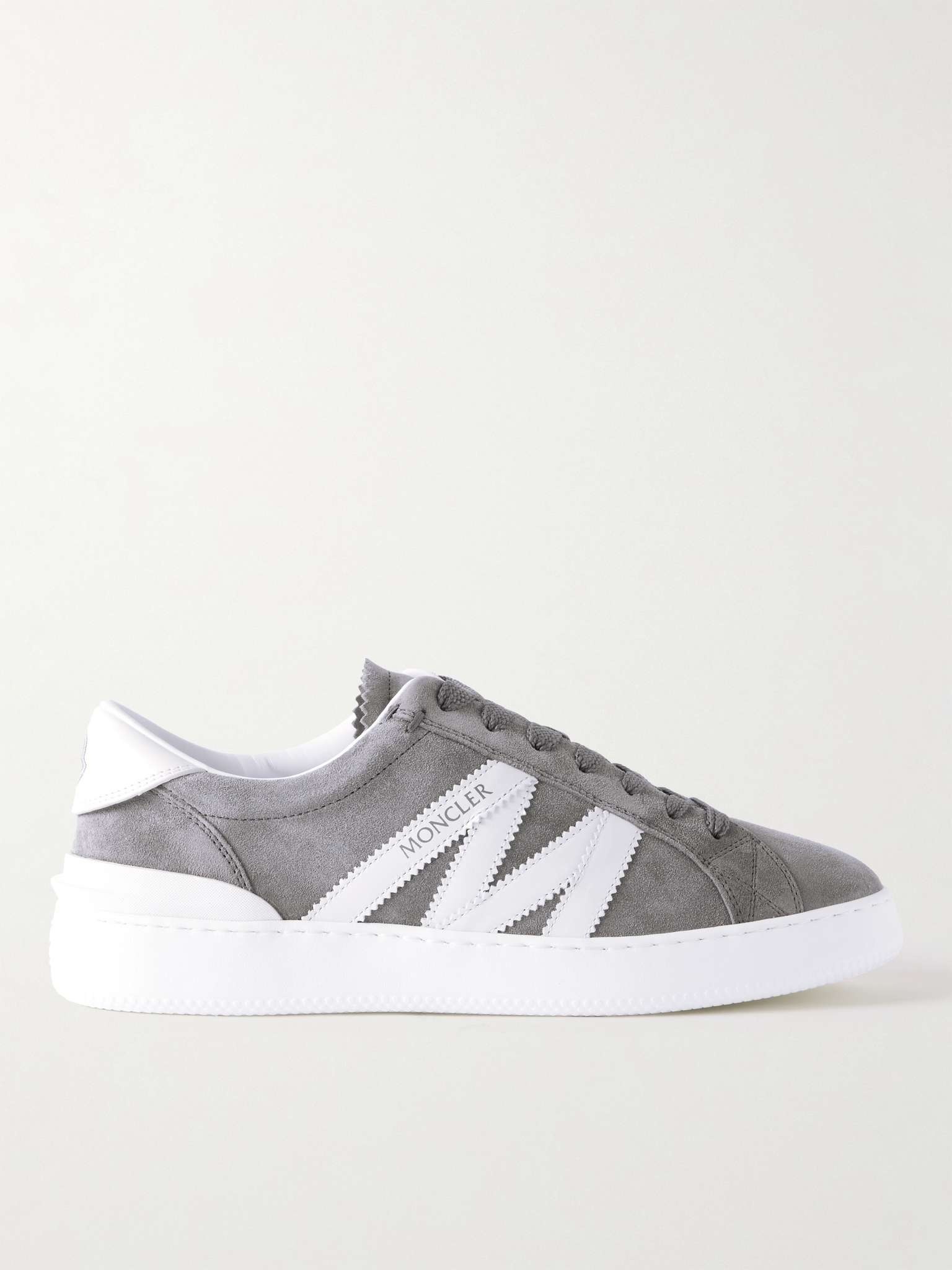 Monaco Leather-Trimmed Suede Sneakers - 1