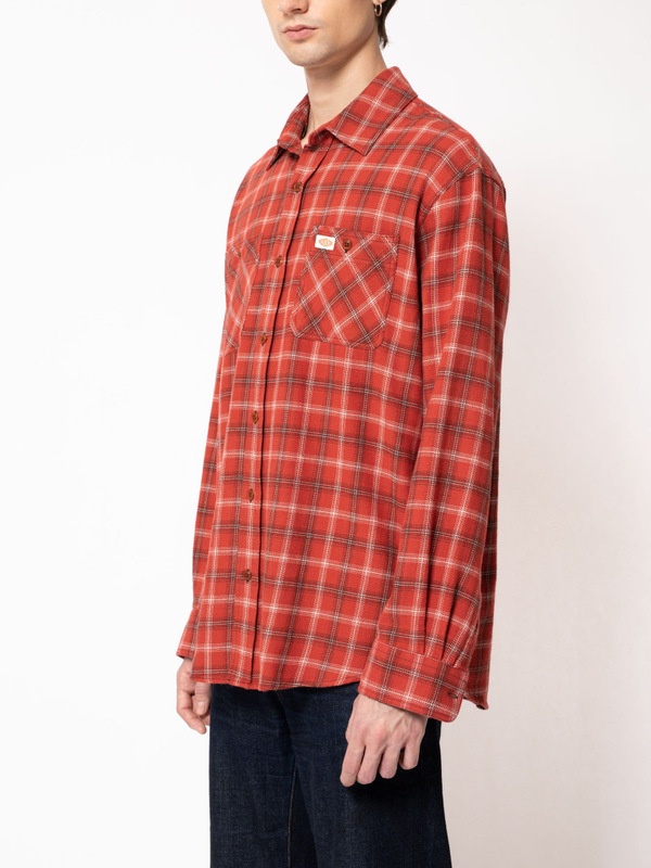 Filip Flannel Lumber Check Poppy Red - 6