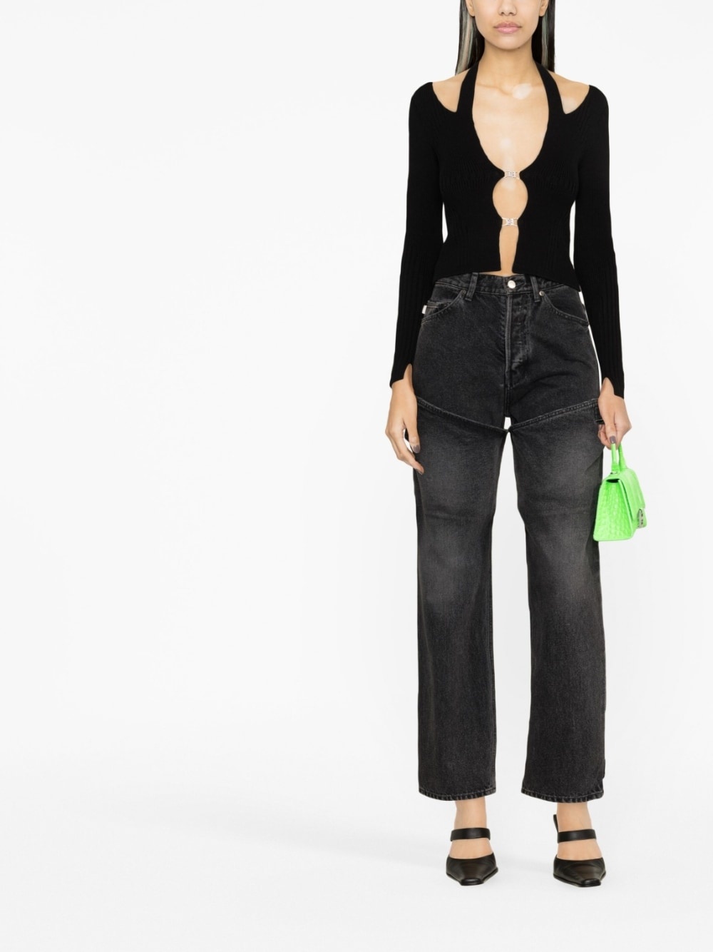detailed straight-leg jeans - 2