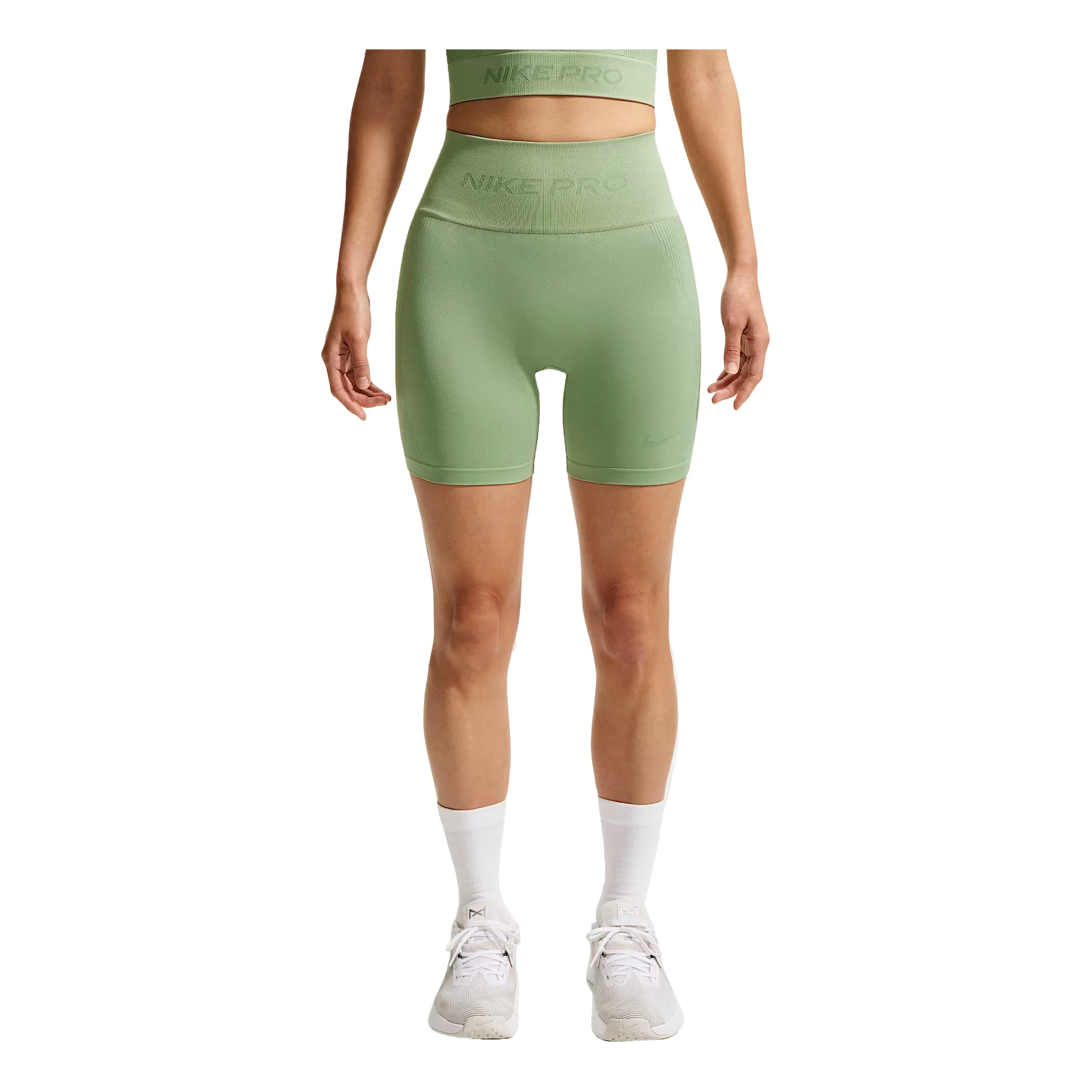 (WMNS) Nike Pro Seamless Dri-Fit High-Waisted 5" Cycling Shorts 'Steam' IF1211-006 - 1