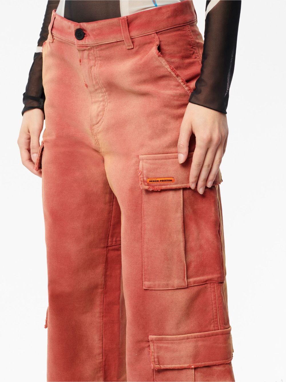 distressed-effect cargo pants - 5