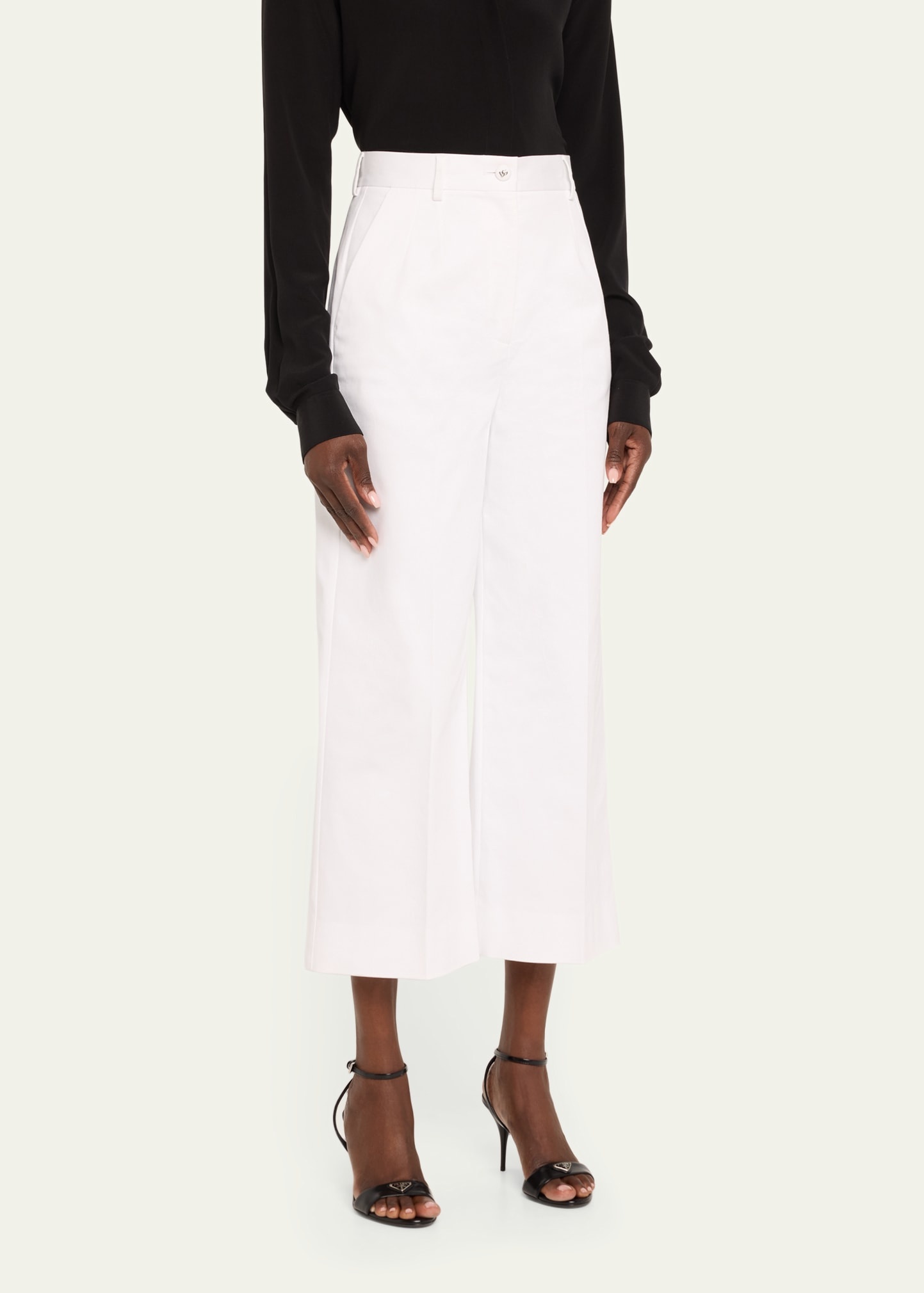 Printed Flared Crop Pants - 4