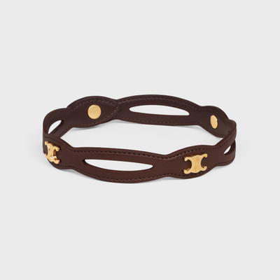 CELINE Les Cuirs Celine Leather Choker in Calfskin and Brass with Gold Finish outlook