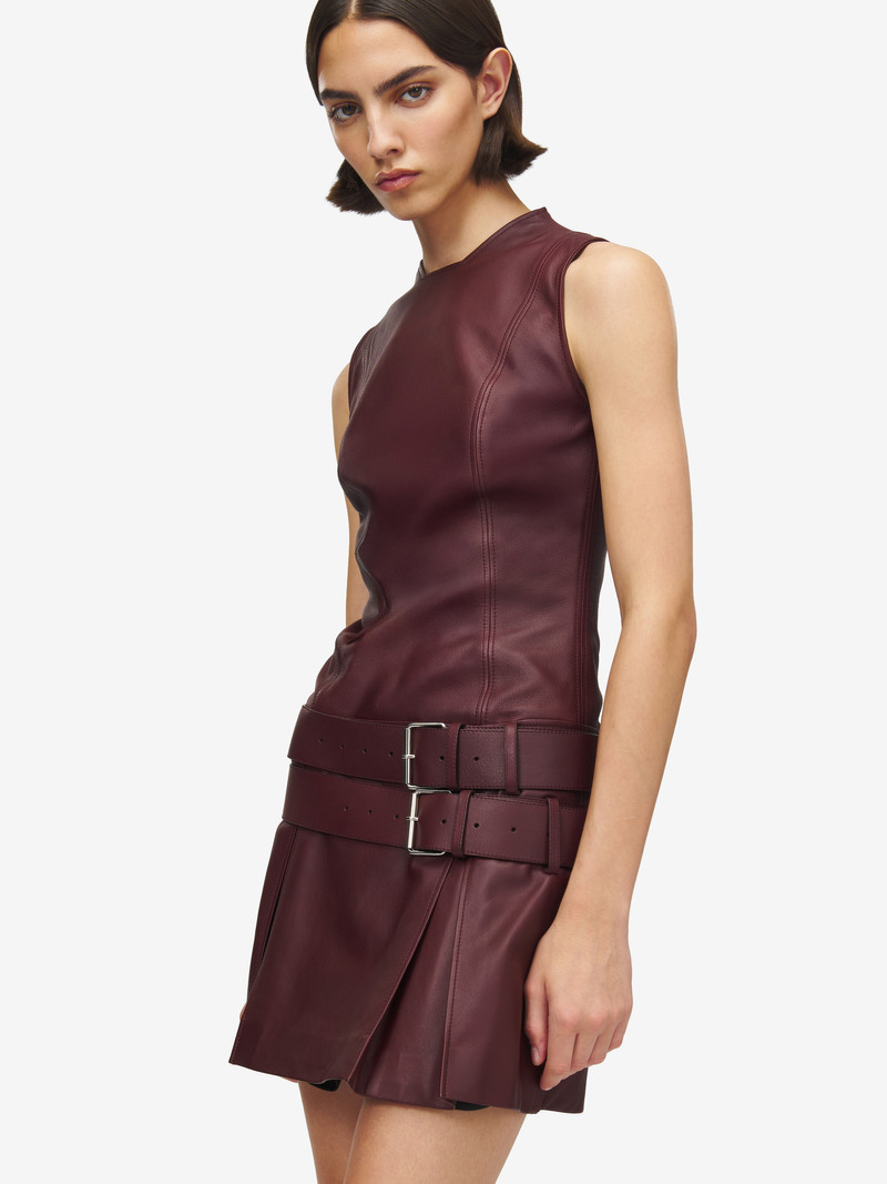 Leather Double Belt Mini Dress 5