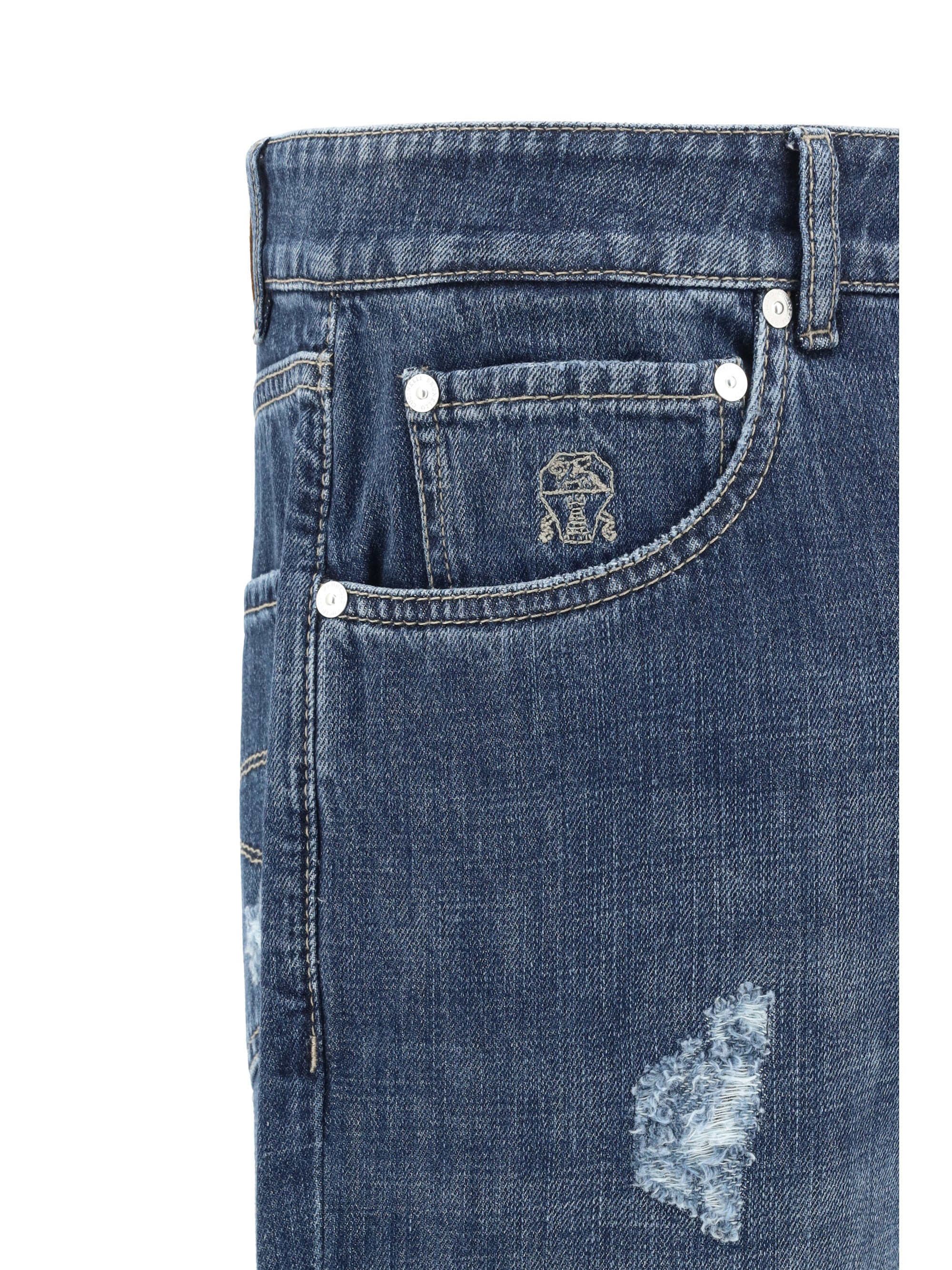 Brunello Cucinelli Men Worn-Out Pants - 3