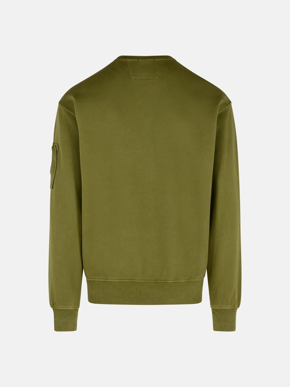'BRUSHED' GREEN COTTON SWEATSHIRT - 3