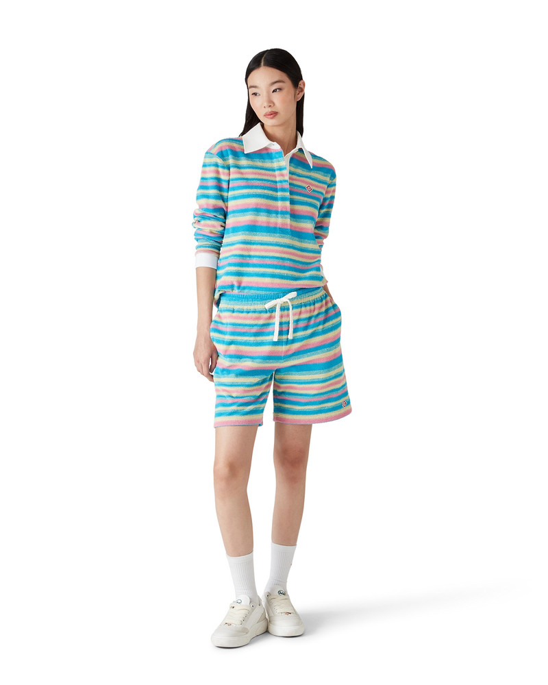 CASABLANCA Stripe Towelling Polo Shirt | Casablanca Paris outlook