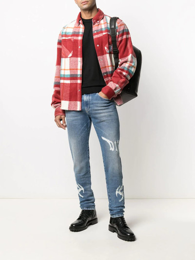 Diesel logo appliqué straight-leg jeans outlook