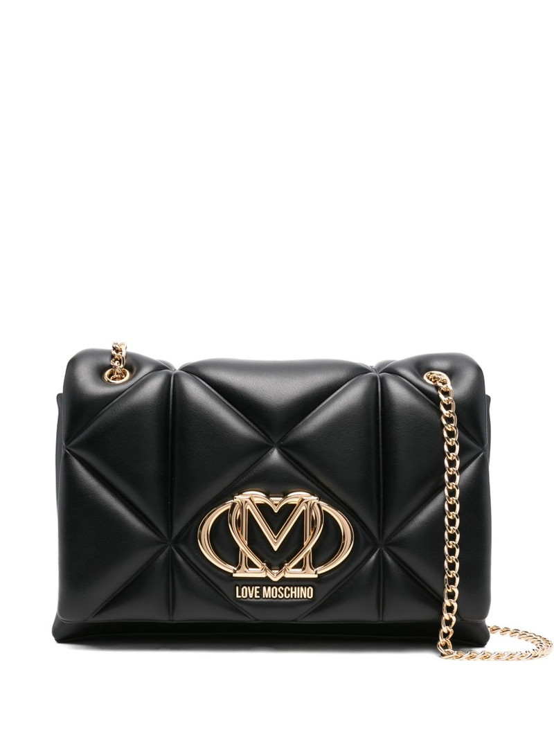 quilted logo-plaque shoulder bag 1